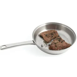 Lot 3 poêles tout inox avec fond grill 20, 24 et 28 cm Artame