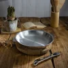Lot 2 poêles tout inox Casteline 24 et 28 cm et manche amovible Cristel