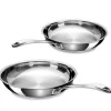 Lot 2 poêles tout inox Chef 24 et 28 cm Beka