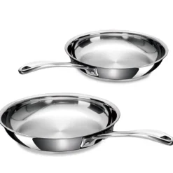 Lot 2 poêles tout inox Chef 24 et 28 cm Beka