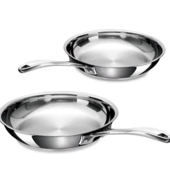Lot 2 poêles tout inox Chef 20 et 26 cm Beka