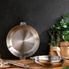 Lot 3 poêles tout inox Clips’Inox 20, 24 et 28 cm et manche amovible Mathon