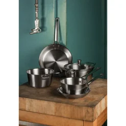 Lot 2 poêles tout inox 1826 24 et 28 cm Cristel