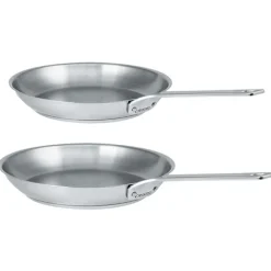 Lot 2 poêles tout inox 1826 24 et 28 cm Cristel