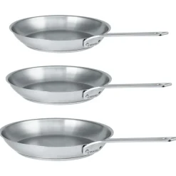 Lot 3 poêles tout inox 1826 20, 24 et 28 cm Cristel