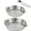 Lot 2 poêles tout inox Evolution 20 et 28 cm et manche amovible Beka