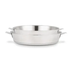 Lot 2 poêles tout inox Evolution 24 et 28 cm et manche amovible Beka