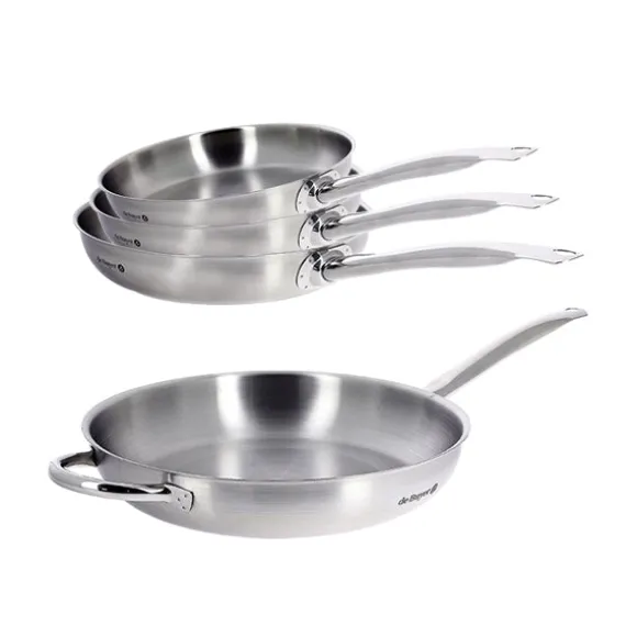 Lot 4 poêles tout inox Prim'Appety 20, 24, 28 et 32 cm De Buyer