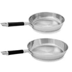 Lot 2 poêles tout inox Rapid Cook 24 et 28 cm Mathon