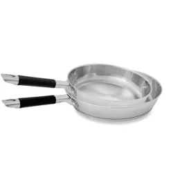 Lot 2 poêles tout inox Rapid Cook 24 et 28 cm Mathon