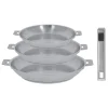 Lot 3 poêles tout inox Strate 20, 24 et 28 cm et manche amovible Cristel