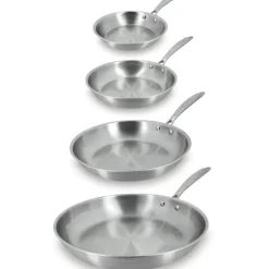 Lot 4 poêles tout inox Triply 20, 24, 28 et 32 cm Menastyl