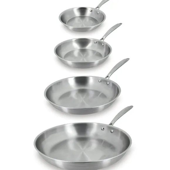 Lot 4 poêles tout inox Triply 20, 24, 28 et 32 cm Menastyl