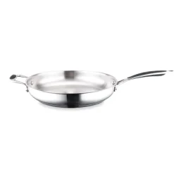 Lot poêle tout inox et couvercle verre 32 cm Excell'Inox Mathon