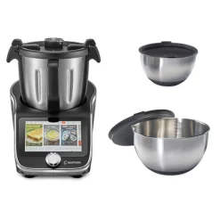 Lot robot cuiseur multifonction 4,5 L 1000 W et 2 bols inox avec couvercles Mathon