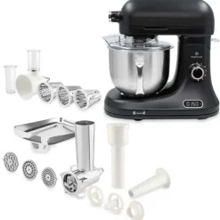 Lot robot pâtissier avec kit hachoir à viande et kit tranchoir et râpes Mathon