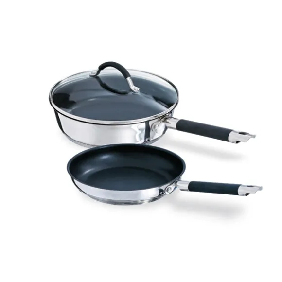 Lot Sauteuse et poêle antiadhérentes Rapid Cook 24 cm avec couvercle Mathon