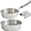 Lot 2 sauteuses tout inox Clips’Inox 24 et 28 cm avec manche et anse amovibles Mathon