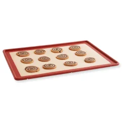 Lot 2 tapis plaque de cuisson en silicone et fibre de verre structure acier 39,7 x 29,5 cm Mathon