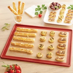 Lot tapis plaque de cuisson 39,7 x 29,5 cm et 2 bols pâtissiers inox 20 et 24 cm Mathon