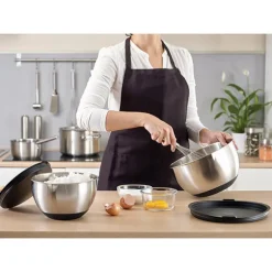 Lot tapis plaque de cuisson 39,7 x 29,5 cm et 2 bols pâtissiers inox 20 et 24 cm Mathon