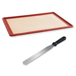 Lot tapis plaque de cuisson 39,7 x 29,5 cm et spatule à gâteau lame plate 26 cm Mathon
