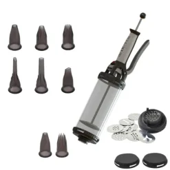 Lot tube piston à pression et coffret douilles tritan à garnir De Buyer