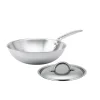 Lot wok tout inox Alchimy 32 cm et couvercle De Buyer