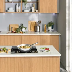 Lot wok tout inox Clips’Inox 30 cm avec manche et anse amovibles Mathon