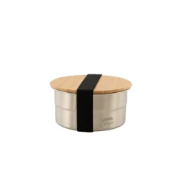Lunch box ronde en inox 600 ml et couvercle en bambou Point Virgule