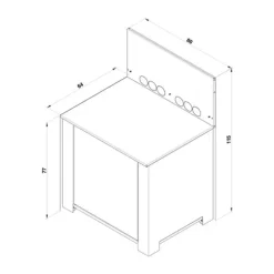 Meuble pour plancha coloris sauge Modulo ENO