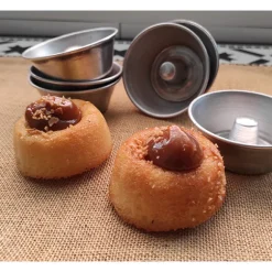 6 mini moules à savarin aluminium 8 cm