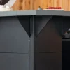 Modulo comptoir d'angle avec plateau et cornière gris cargo ENO