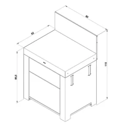 Modulo plan de travail avec tiroirs gris cargo ENO