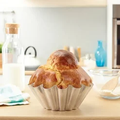 Moule à brioche grosses côtes en fer blanc 20 cm Gobel