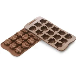 Moule en silicone 12 chocolats chouette Silikomart