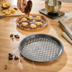 Moule à pizza perforé en acier antiadhérent 29,5 cm Mathon