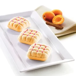 Moule silicone 6 Mini gâteaux Elegenza texture matelassée Silikomart