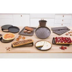 Moule à tarte amovible acier revêtu bords cannelés 24,5 cm Mathon