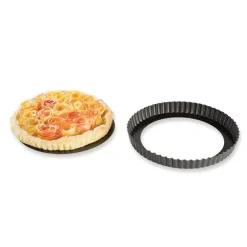 Moule à tarte amovible acier revêtu bords cannelés 24,5 cm Mathon