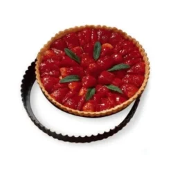 Moule à tarte amovible acier revêtu antiadhérent bords cannelés 28 cm Mathon