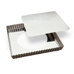 Moule à tarte carré amovible en fer blanc Gobel