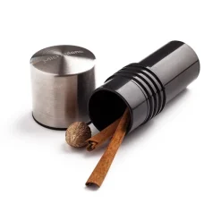 Moulin à épice 2-en-1 noir et inox Microplane