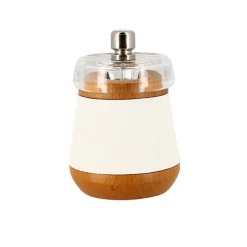Moulin à sel en bois effet cuir blanc Ogo