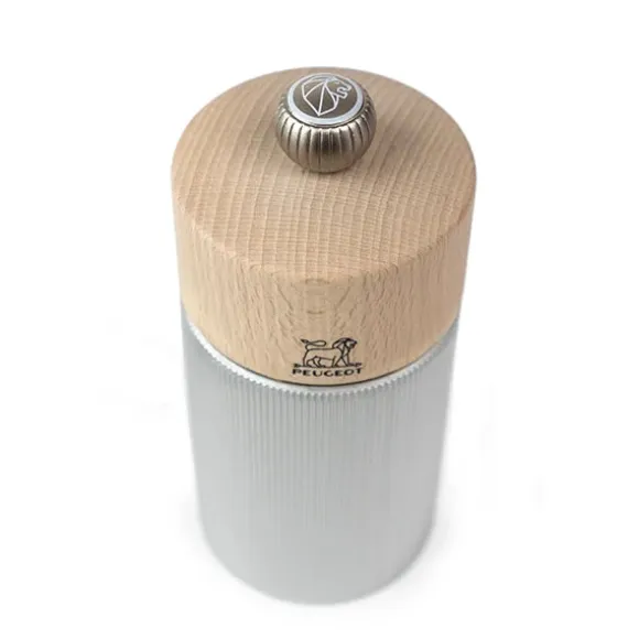 Moulin à sel manuel aluminium et bois Line 12 cm Peugeot