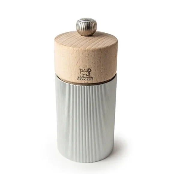 Moulin à sel manuel aluminium et bois Line 12 cm Peugeot