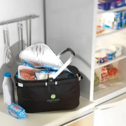 Panier isotherme noir pliable avec anse rabattable Mathon