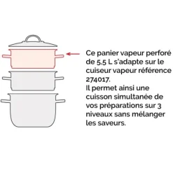 Panier pour cuiseur vapeur inox 26 cm Mathon