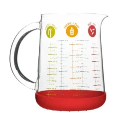Pichet mesureur en verre et silicone 1 L Pebbly
