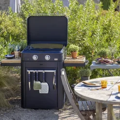 Plancha à gaz Combo enosign 65 bleu navy 2 feux ENO